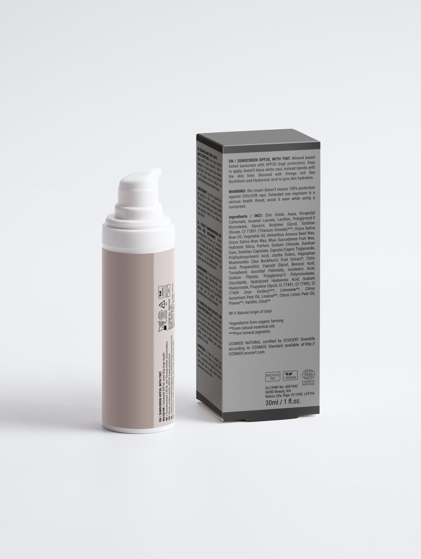 Sunscreen SPF30, with tint